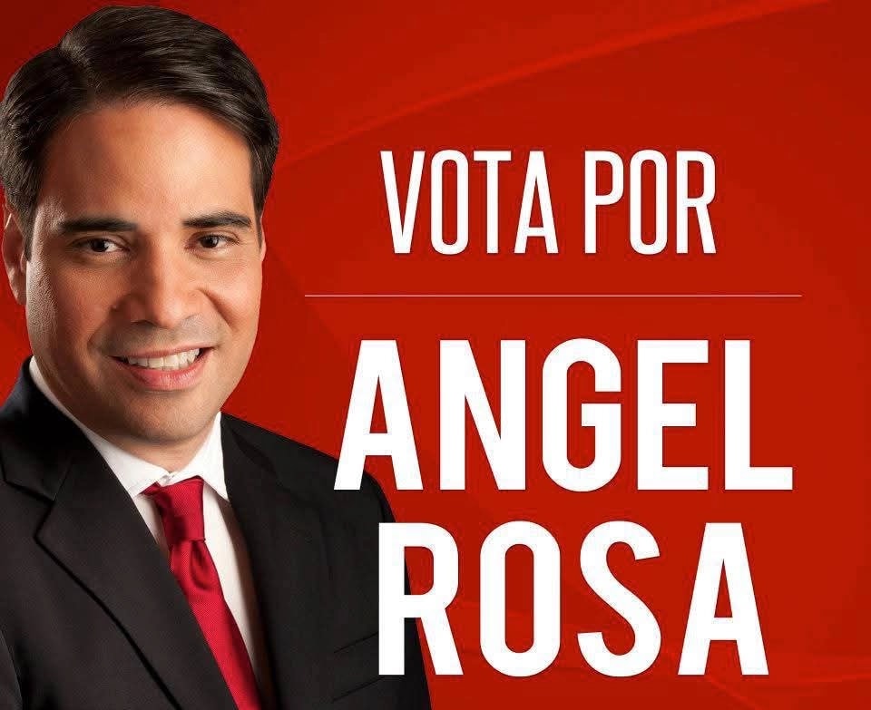 Afiche de campaña del PPD con la imagen del candidato derrotado en primaria para comisionado residente en 2016, Ángel Rosa, y el mensaje “Vota por Ángel Rosa”. (Imagen tomada de redes sociales)